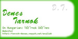 denes tarnok business card